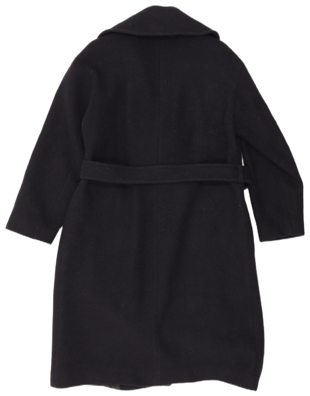 Zara Damen Zweireihiger Mantel UK 6 XS Marineblaue Wolle