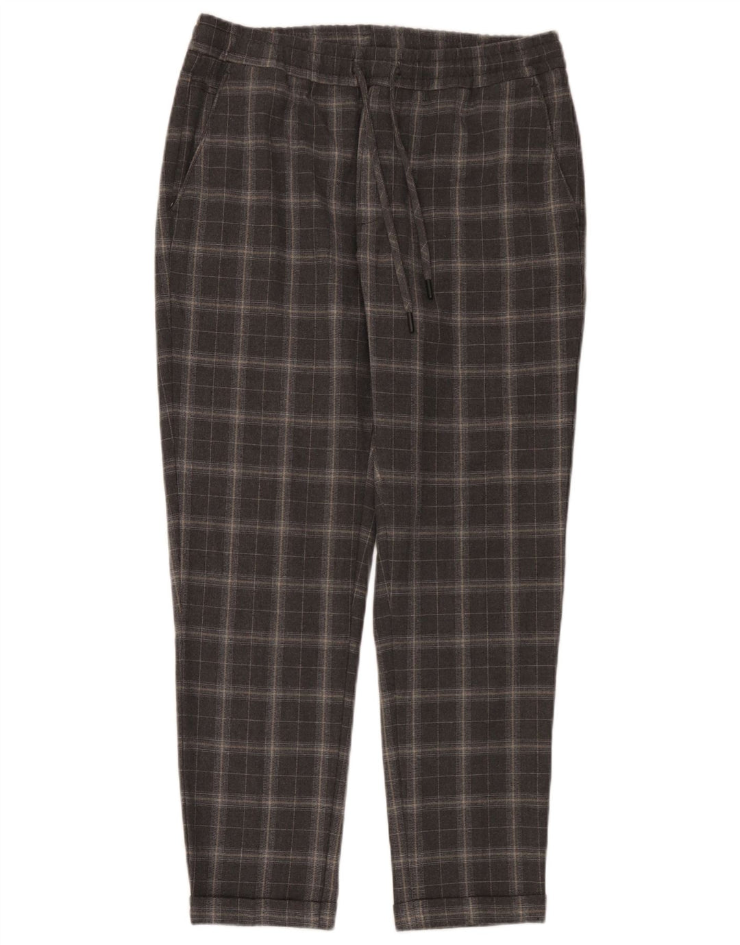 Zara Herren Tapered Chino-Hose, Größe M, W31, L30, Grau kariert