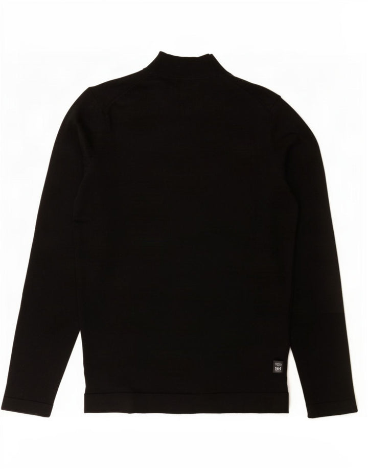 Massimo Dutti Herren-Pullover mit Rollkragen, mittelschwarze Wolle