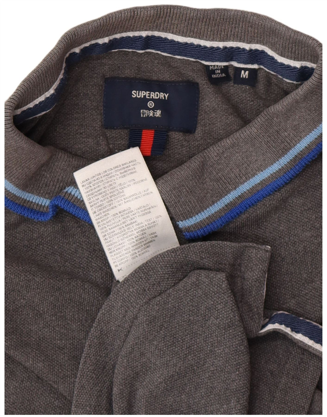 Superdry Herren-Poloshirt aus mittelgrauer Baumwolle