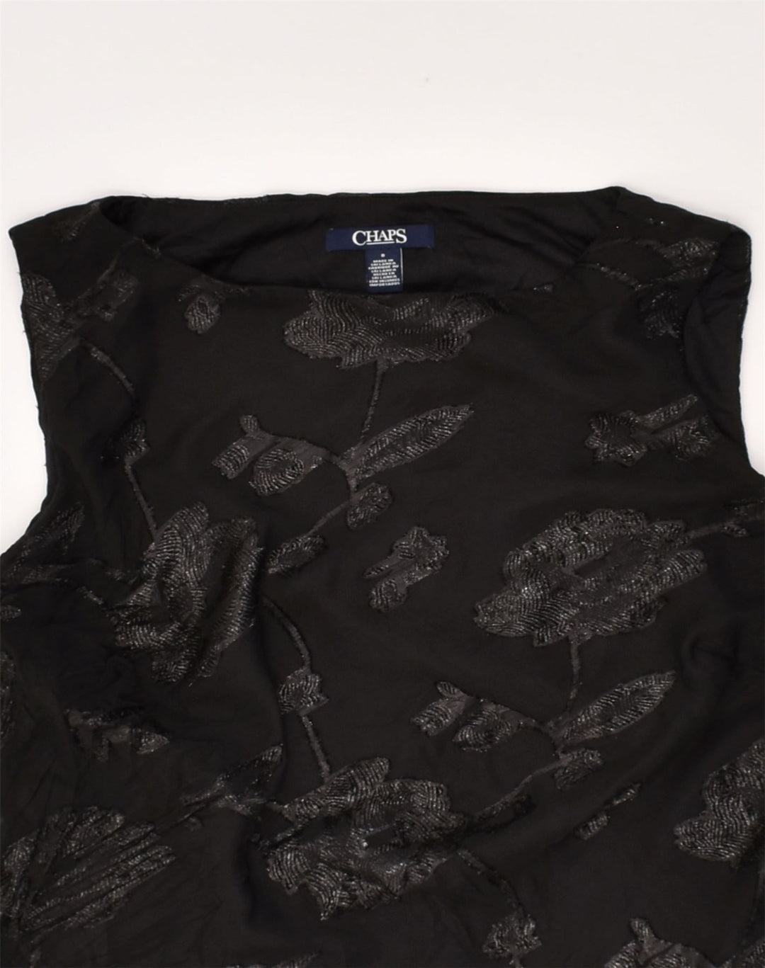 CHAPS Damen-A-Linien-Kleid, Größe S, Schwarz, Blumenmuster, Polyester