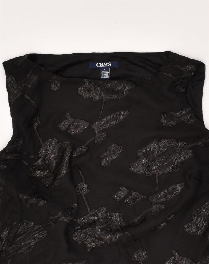 CHAPS Damen-A-Linien-Kleid, Größe S, Schwarz, Blumenmuster, Polyester