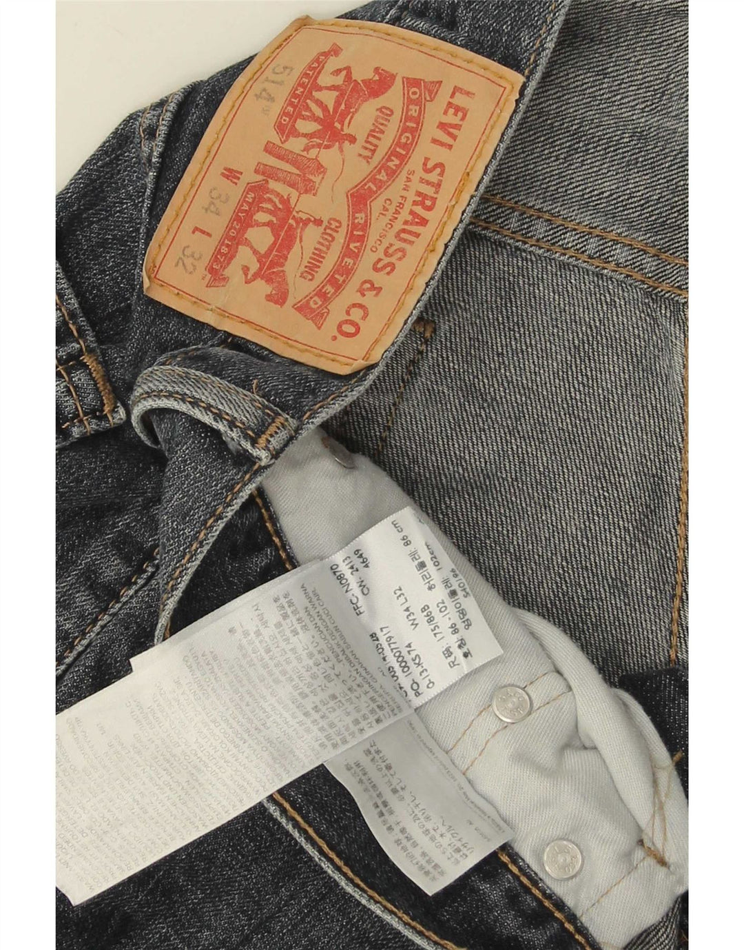 Levi's Herren 514 Capri Straight Jeans W34 L21 Blaue Baumwolle