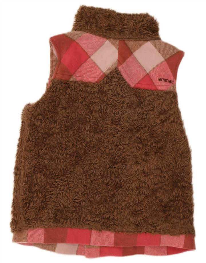 Animal Damen Wendeweste UK 14 Mittelrosa kariert