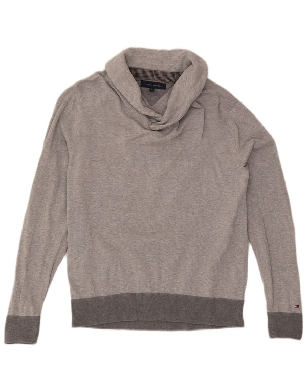 Tommy Hilfiger Jungen-Pullover mit Schalkragen, 15–16 Jahre, XL, graue Baumwolle