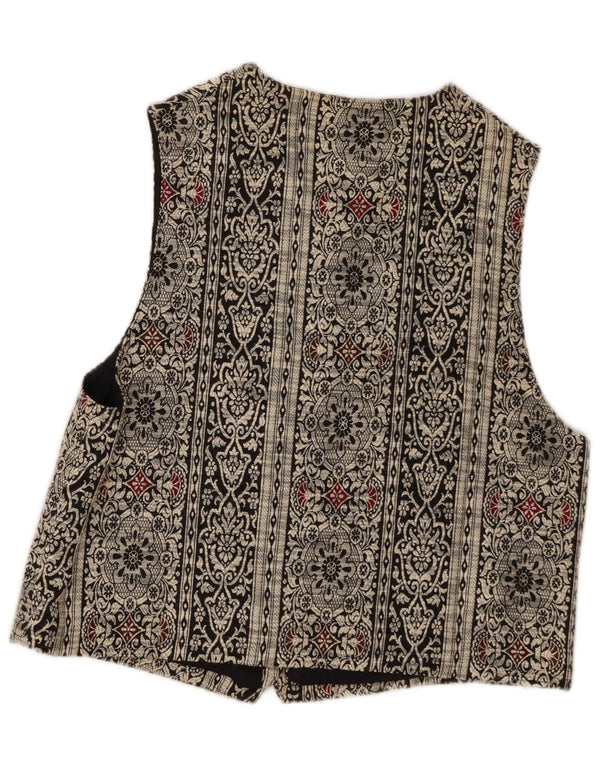 Arianna Damen Weste UK 14 Mittelschwarze Paisley-Mikrofasern
