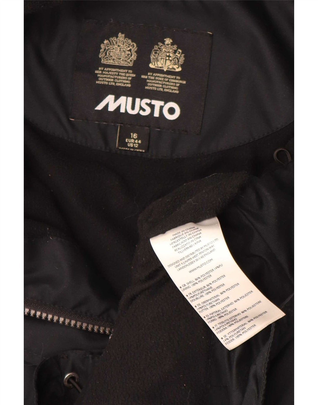 Musto Damen Übergroße Windjacke UK 16 Large Schwarz Colourblock