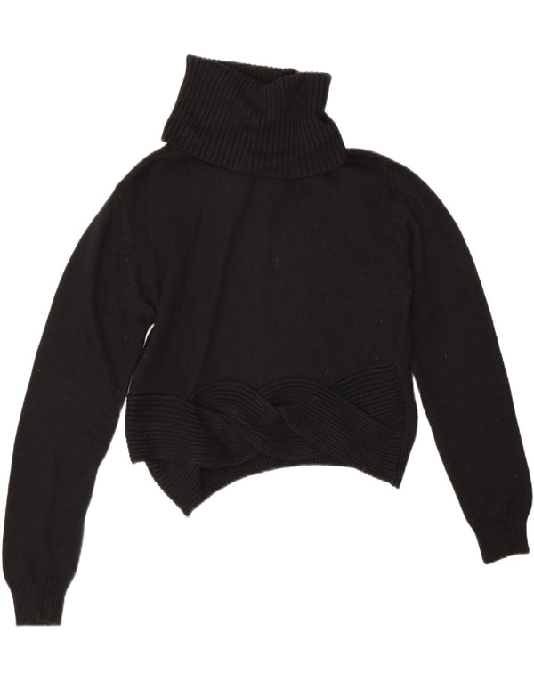 Guess Damen Crop Rollkragenpullover Pullover UK 14 Mittelschwarze Baumwolle