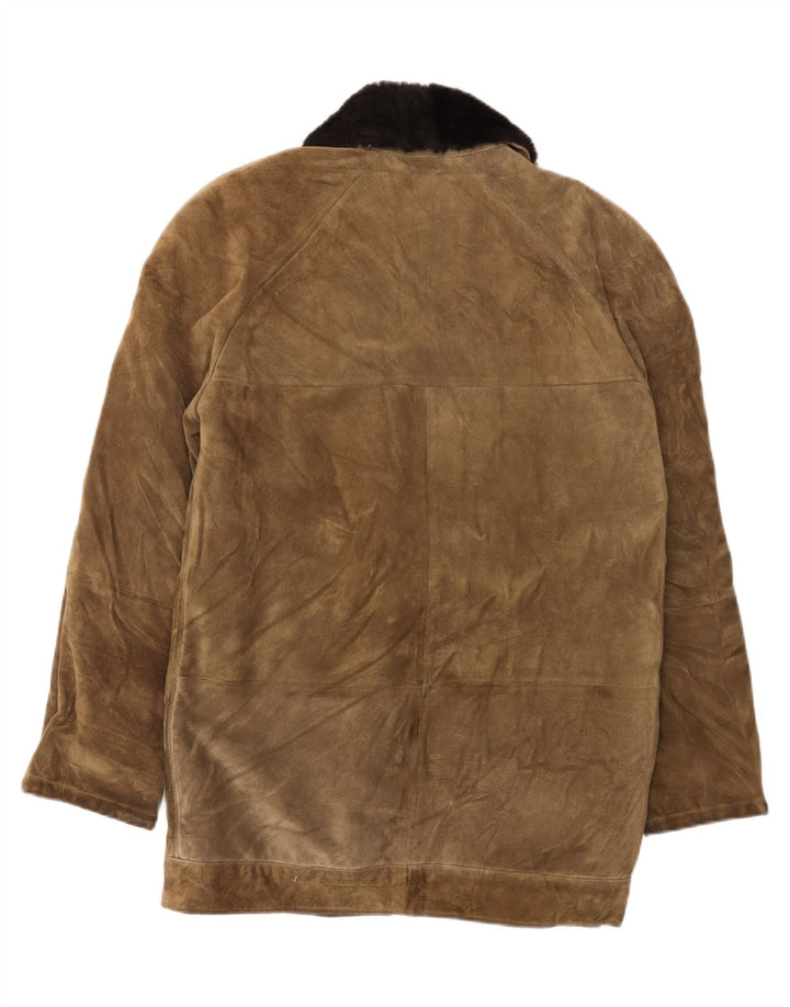 Vintage Herren Wildlederjacke UK 38 Mittelbraunes Leder