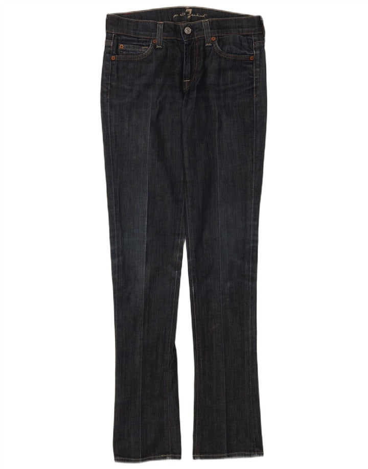 7 For All Mankind Damen Roxy Slim Bootcut Jeans W25 L32 Marineblau Baumwolle