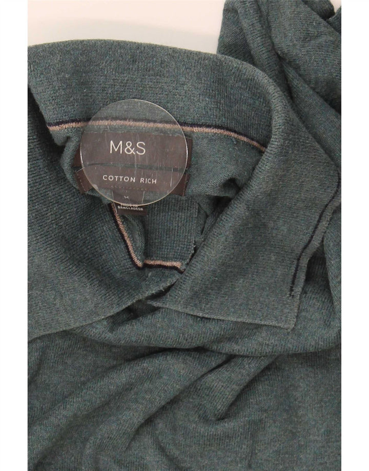 Marks & Spencer Herren Rollkragenpullover aus mittelgrüner Baumwolle