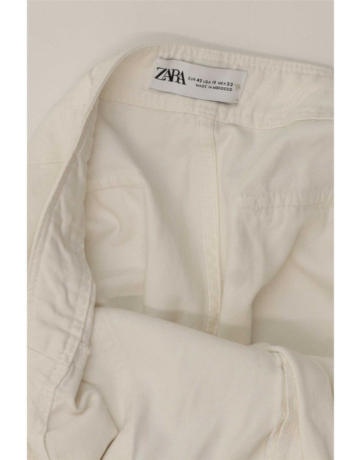 Gerade Cargohose für Damen von Zara, EU 42, Größe L, W32, L32, Weiß