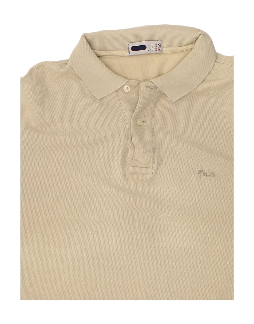 FILA Mens Polo Shirt IT 52 Large Beige Cotton Vintage Fila and Second-Hand Fila from Messina Hembry 