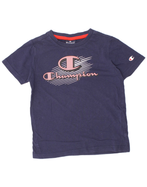 Champion T-Shirt mit Grafik für Jungen, 5–6 Jahre, XS, Marineblau, Baumwolle