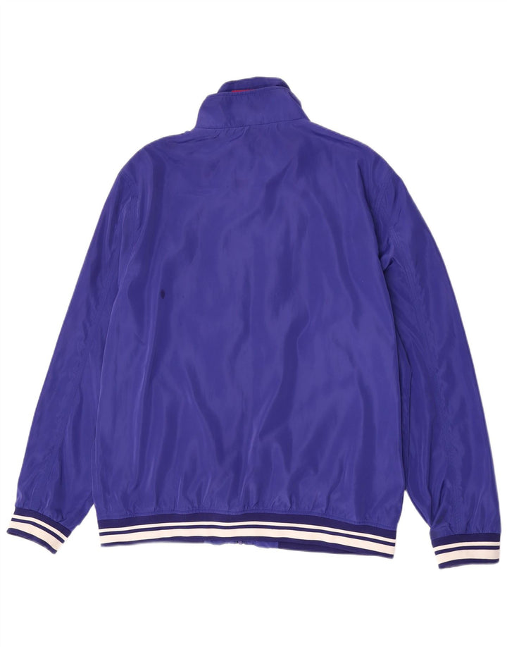 Guess Herren-Trainingsanzugoberteil, Jacke, 2XL, blaues Farbblock-Polyester