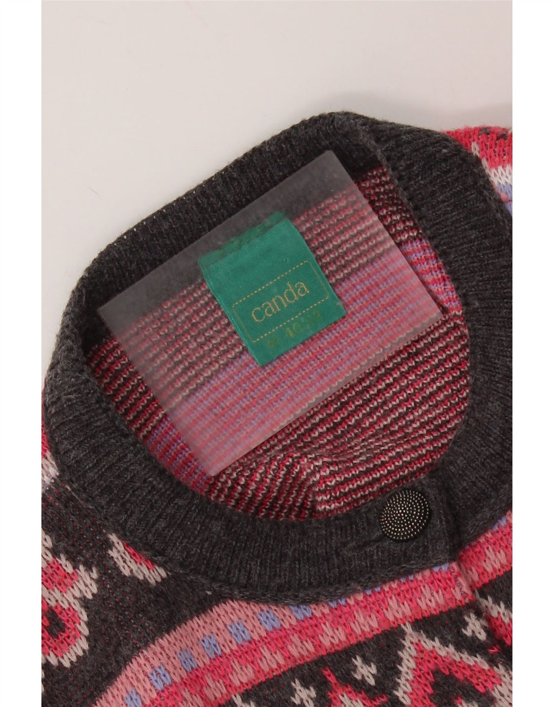 CANDA Damen-Strickjacke in Übergröße, Gr. 14, Mittelrosa, Fair Isle