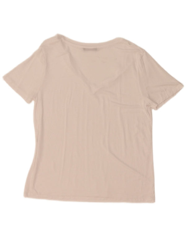 Zara Damen T-Shirt Top UK 16 Large Weiß