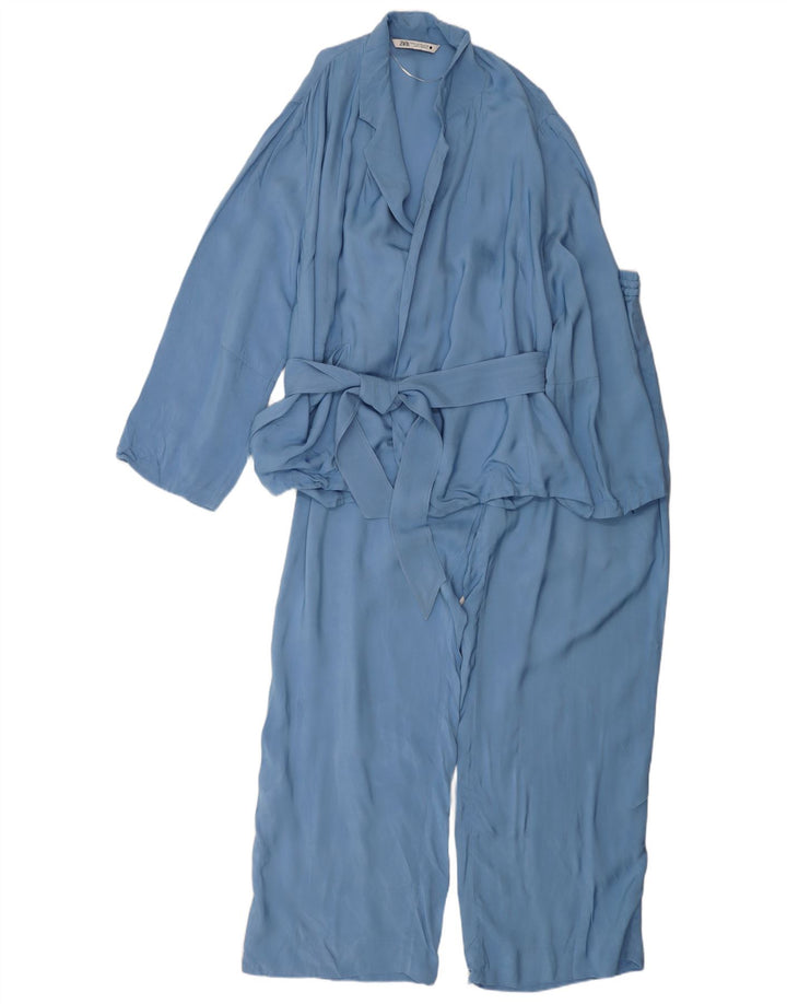 Zara Damen 2-teiliges Set UK 20 2XL W40 L31 Blaue Viskose