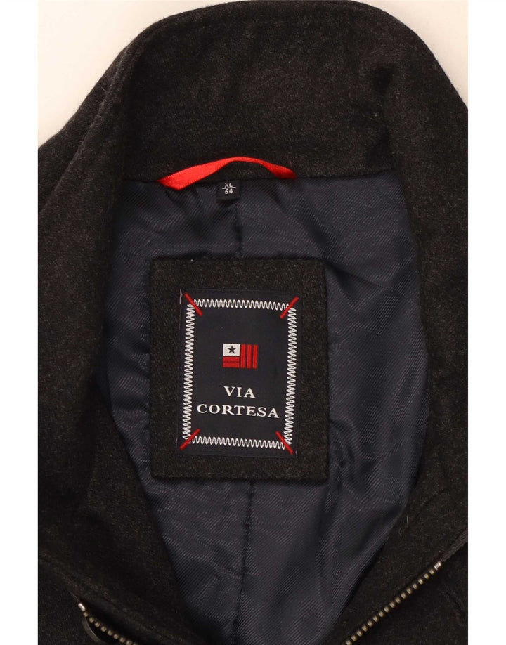 Via Cortesa Herren Utility Jacke UK 42 XL Graue Wolle
