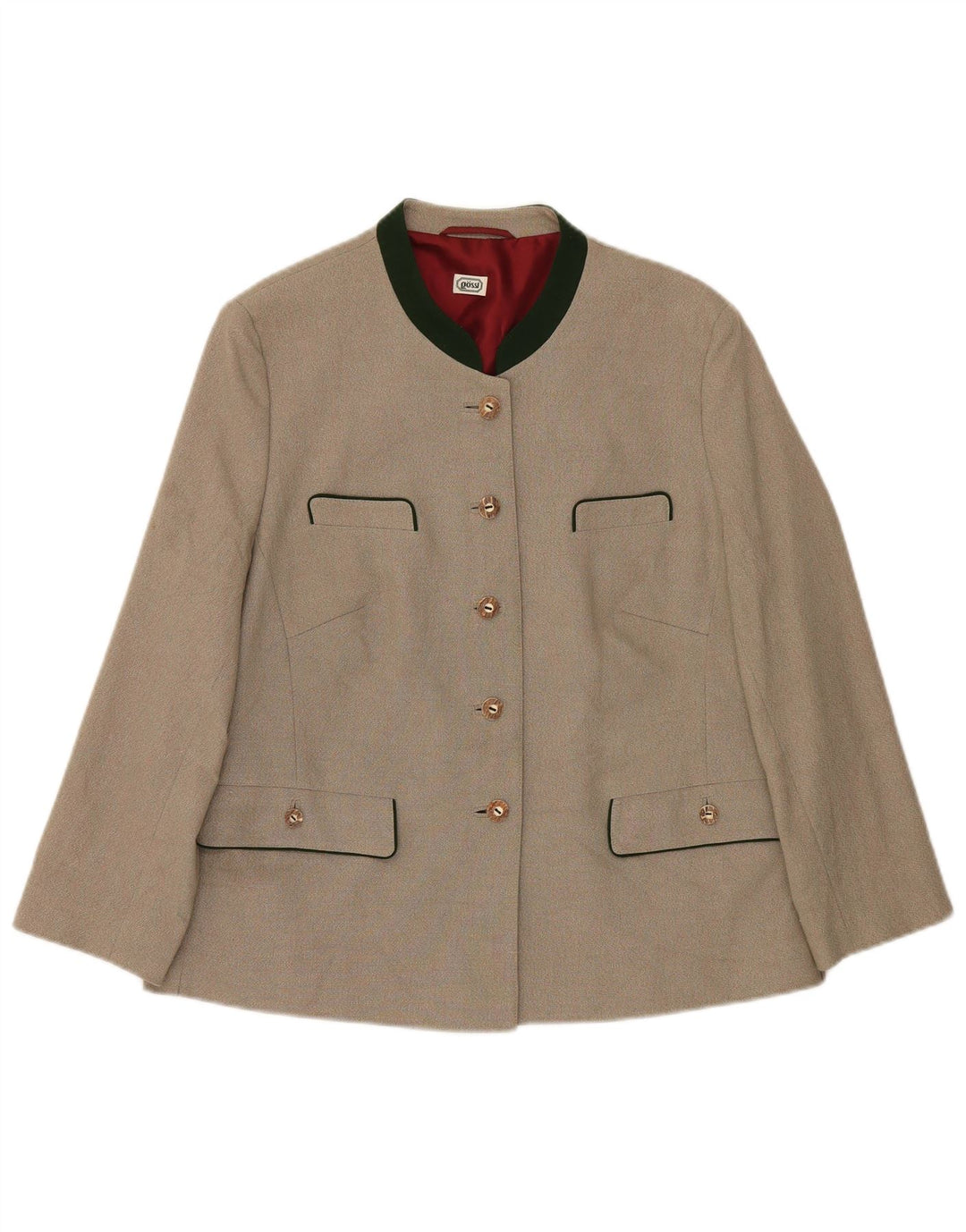 Gossl Damen-Blazerjacke mit 5 Knöpfen, EU 44, XL, grau gefleckte Baumwolle