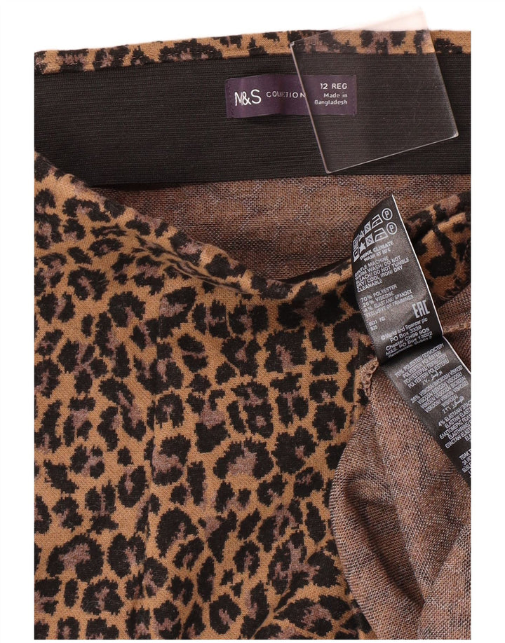 Marks & Spencer Damen Minirock UK 12 Medium W30 Braun Leopard