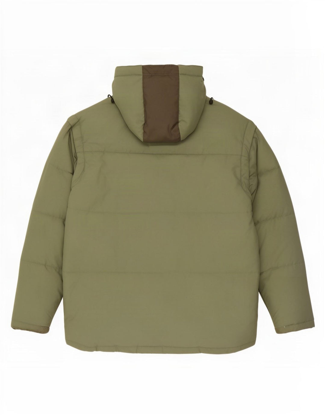 Fila Wattierte Herrenjacke mit Kapuze, UK 40, groß, grünes Farbblock-Polyester