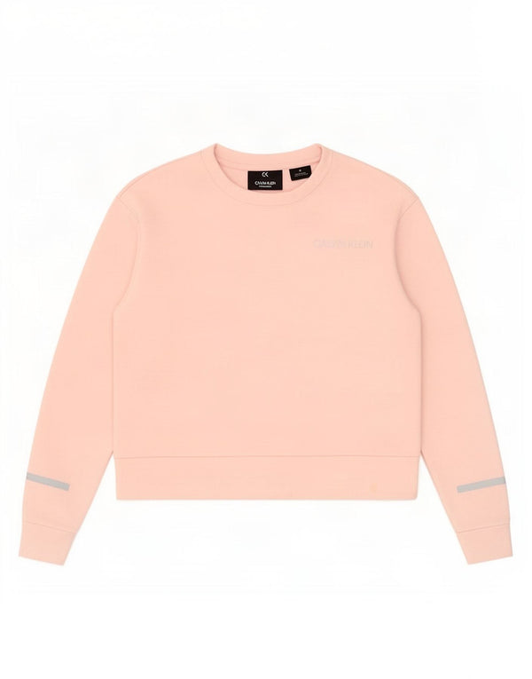 Calvin Klein Damen Grafik-Sweatshirt-Pullover UK 10 Small Rosa Farbblock