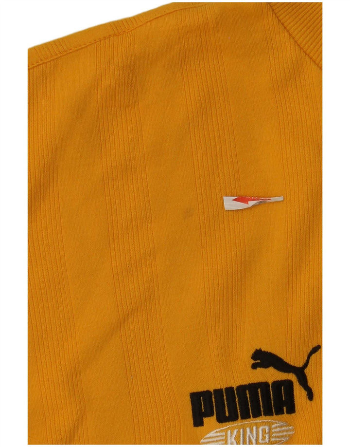 Puma Herren Top Langarm XL Gelb gestreift Baumwolle