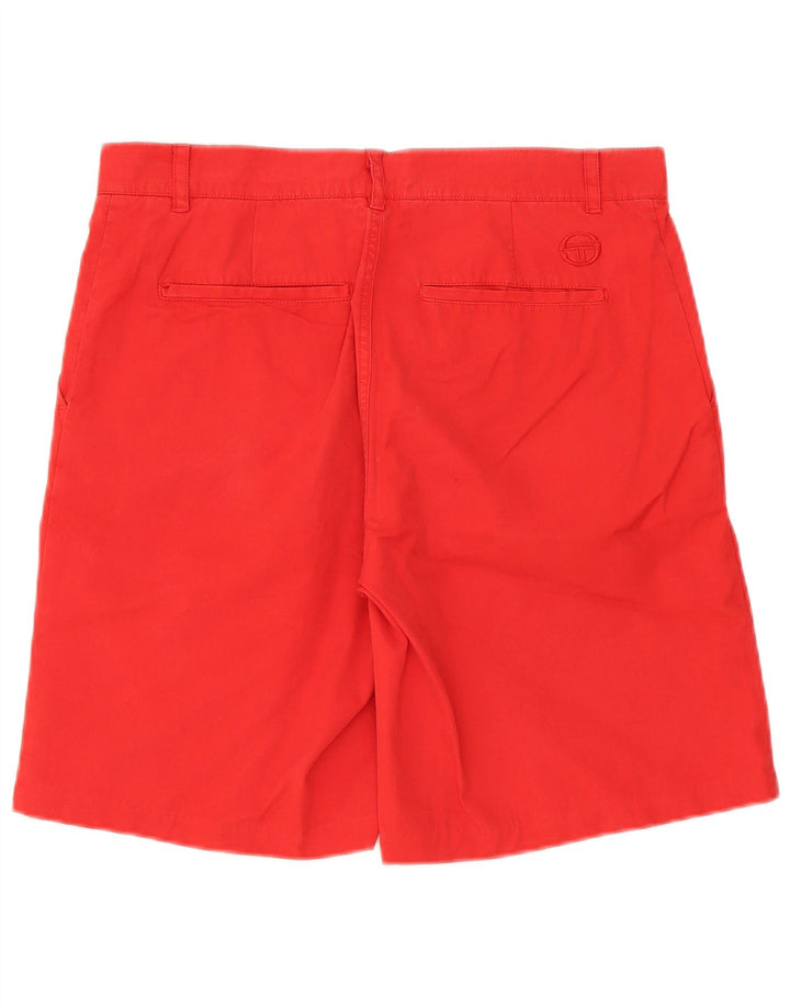 Sergio Tacchini Herren Chinoshorts IT 48 Medium W32 Rote Baumwolle
