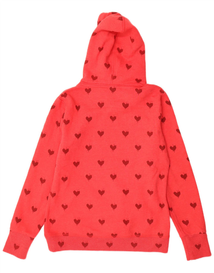 SUPERDRY Damen-Kapuzenpullover mit Grafik, UK 44, großes rotes Baumwollherz