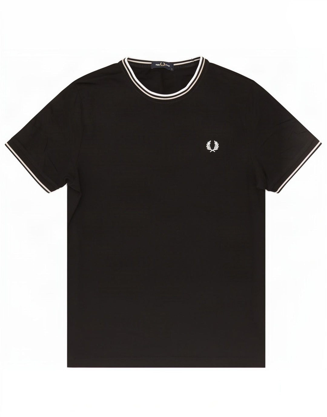 Fred Perry Herren T-Shirt Top Medium Schwarz Baumwolle