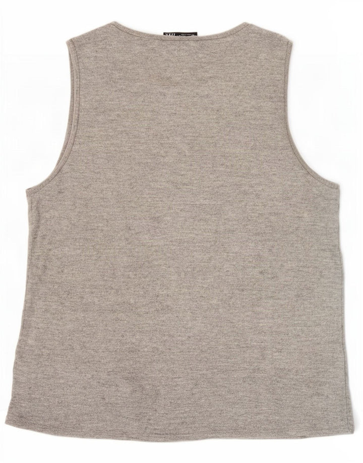 Zara Damen Weste Top UK 18 XL Graue Viskose