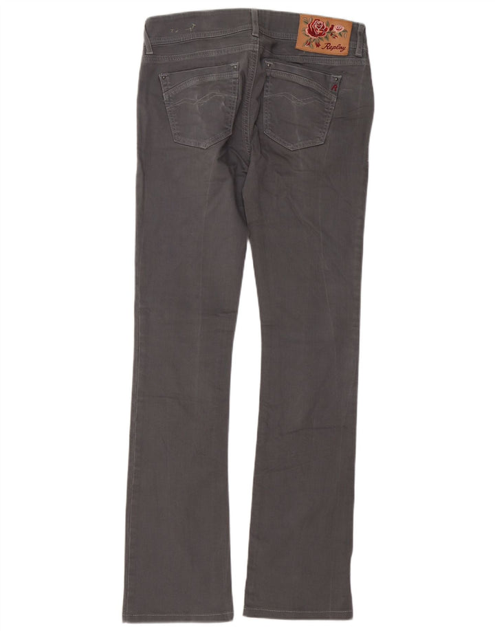 REPLAY Damen Rearmy Bootcut Jeans W28 L32 Graue Baumwolle
