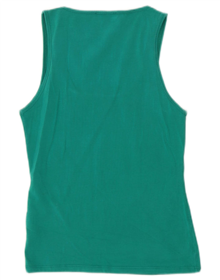 Benetton Damen Weste Top UK 6 XS Grüne Baumwolle