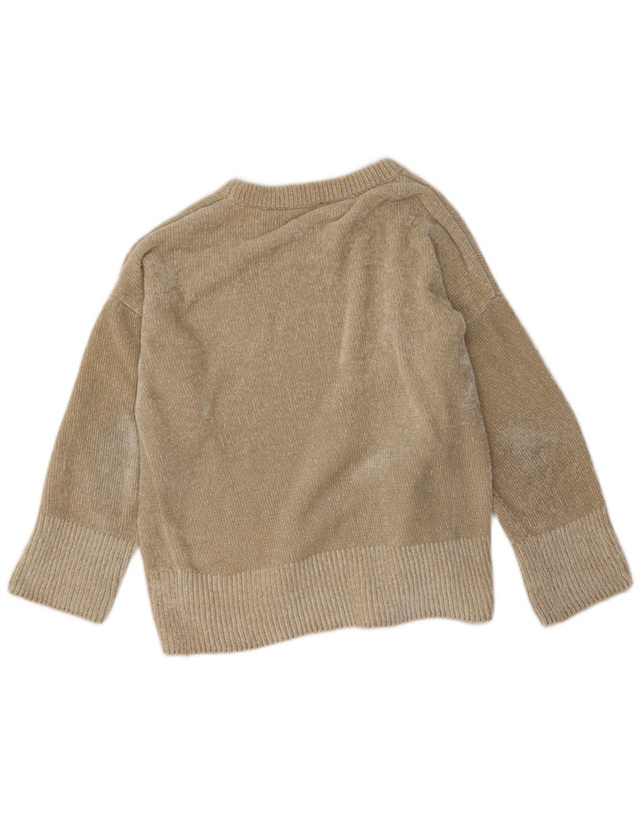 Zara Damen-Pullover, übergroß, Rundhalsausschnitt, Gr. 14, Mittelbeige