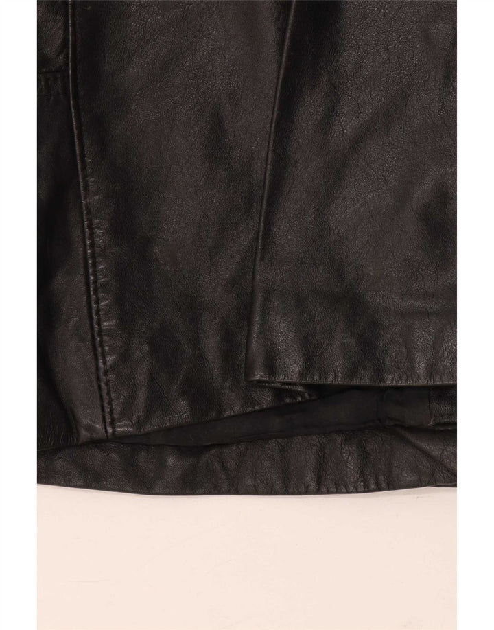 Vintage Damen Lederjacke UK 10 Small Schwarz