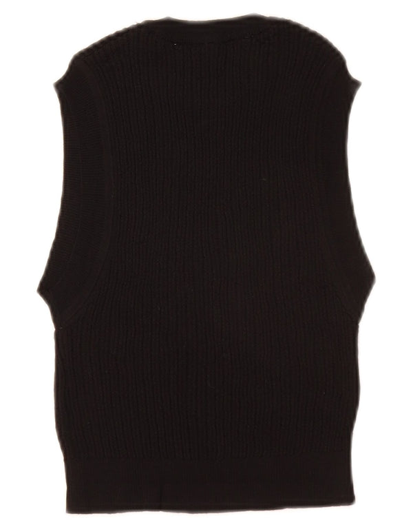 ZARA Damen Crop Vest Tank Top UK 12 Medium Schwarz