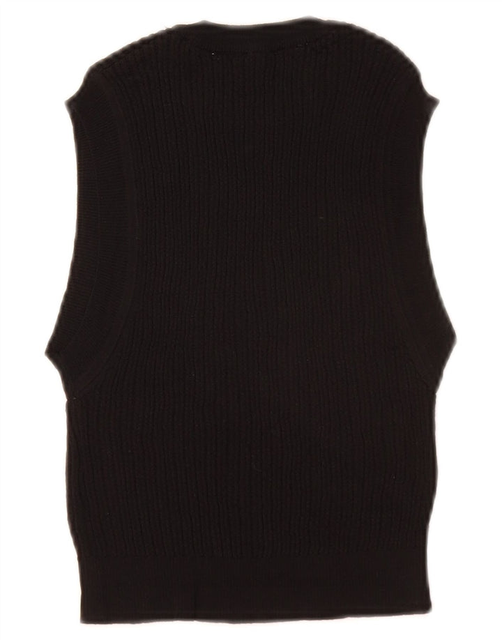 ZARA Damen Crop Vest Tank Top UK 12 Medium Schwarz