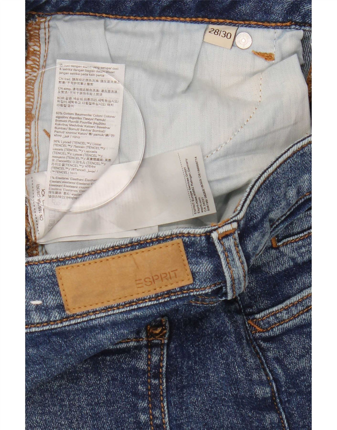 Esprit Damen Straight Jeans W28 L30 Blaue Baumwolle