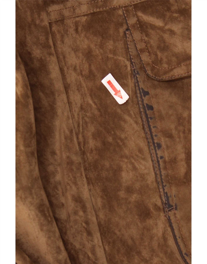 Vintage Herren Velour Bomberjacke IT 52 XL Braune Seide