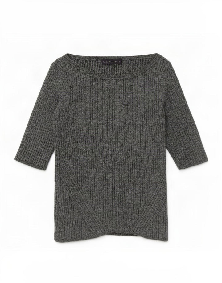 Marks & Spencer Damen-Blusenoberteil UK 12 Mittelschwarz gefleckte Viskose