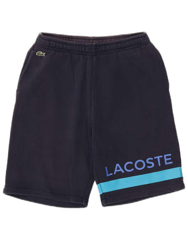 Lacoste Jungen-Sportshorts mit Grafik, 13–14 Jahre, marineblaue Colourblock-Baumwolle