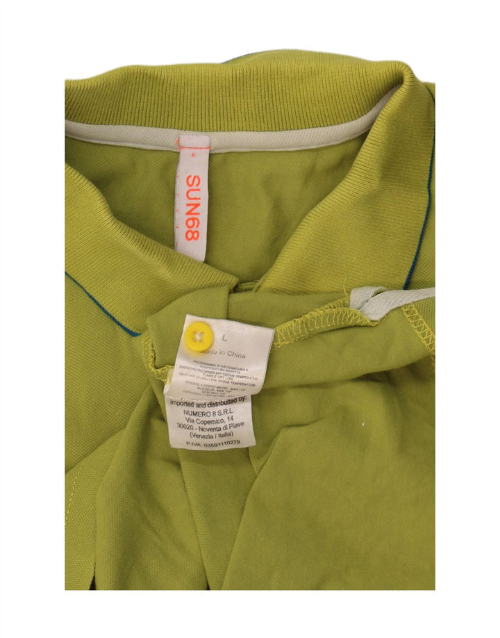 Sun68 Herren-Poloshirt, groß, grüne Baumwolle
