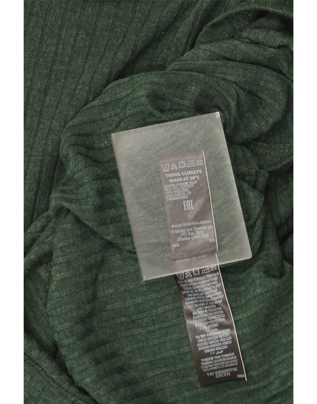 Marks & Spencer Langarm-Pulloverkleid für Damen, Größe S, Grün, Polyester
