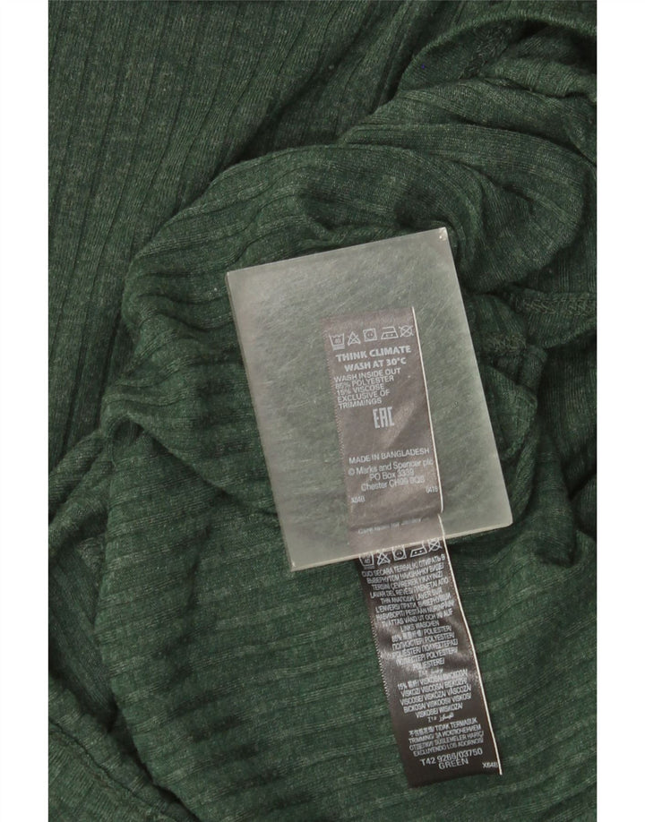 Marks & Spencer Langarm-Pulloverkleid für Damen, Größe S, Grün, Polyester