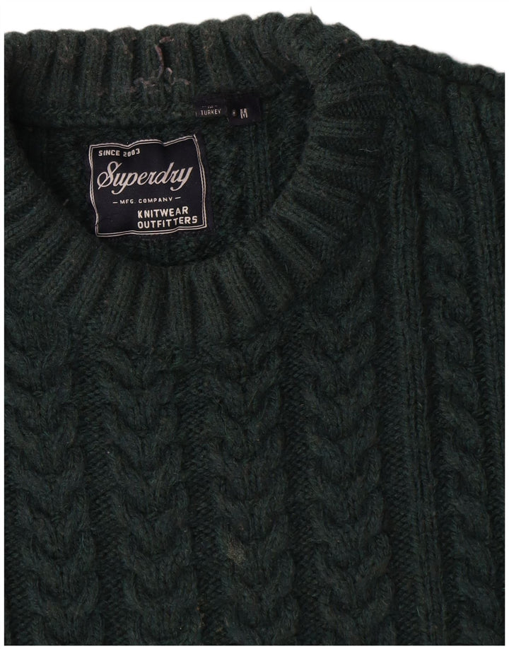 Superdry Herren-Pullover mit Rundhalsausschnitt, mittelgrünes Acryl