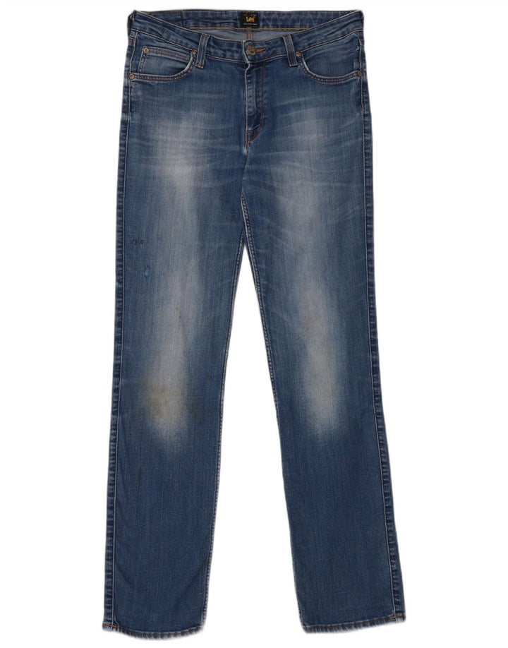Lee Damen Marion Straight Jeans W30 L31 Blaue Baumwolle