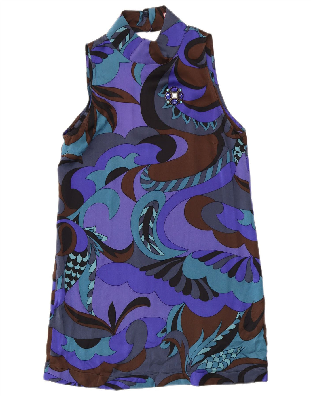 Max & Co. Damen-Etuikleid mit abstraktem Muster, UK 12, Mittelviolett