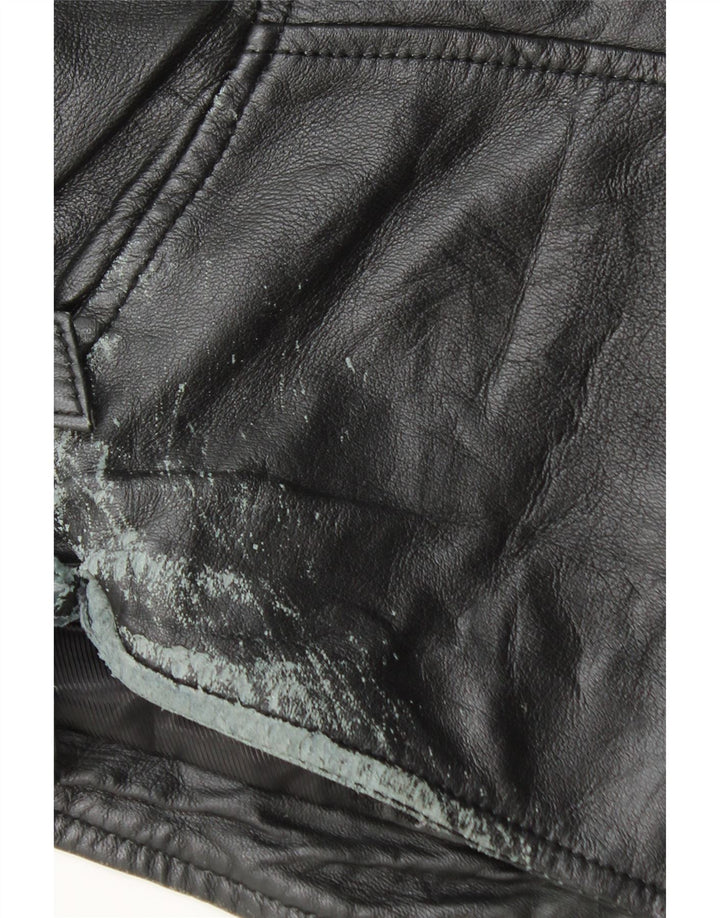 Conbipel Herren Leder Bikerjacke IT 54 XL Schwarzes Leder