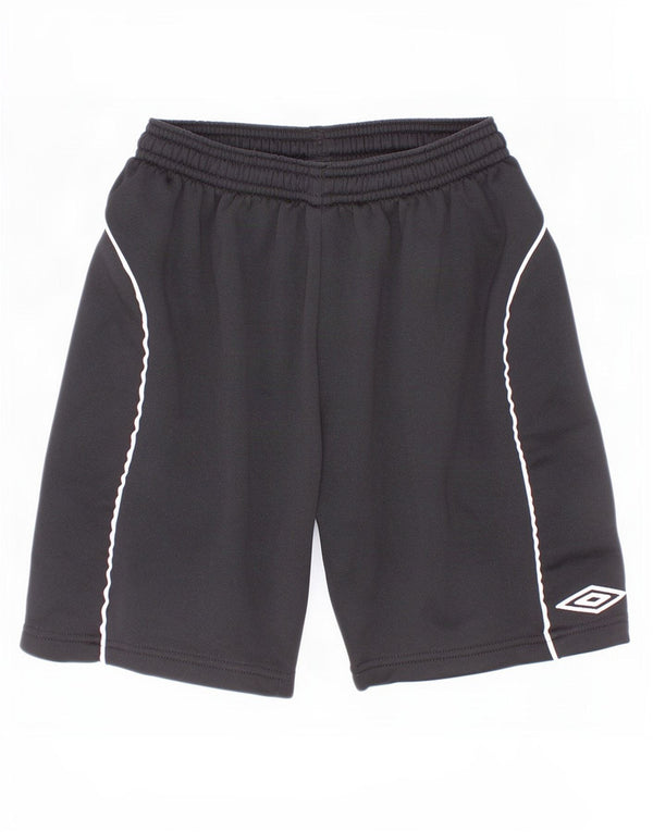 Umbro Graphic Sportshorts für Jungen, 9–10 Jahre, schwarzes Colourblock-Polyester